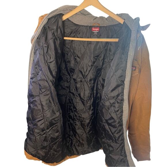 Wrangler Workwear Duck Canvas Hooded Quilted Chore Barn Coat, western Jacket, XL - Picture 11 of 11